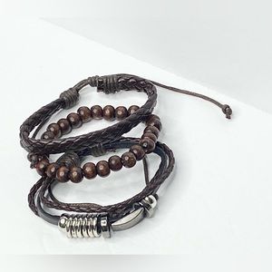 Brown Vintage Leather Woven Bracelet